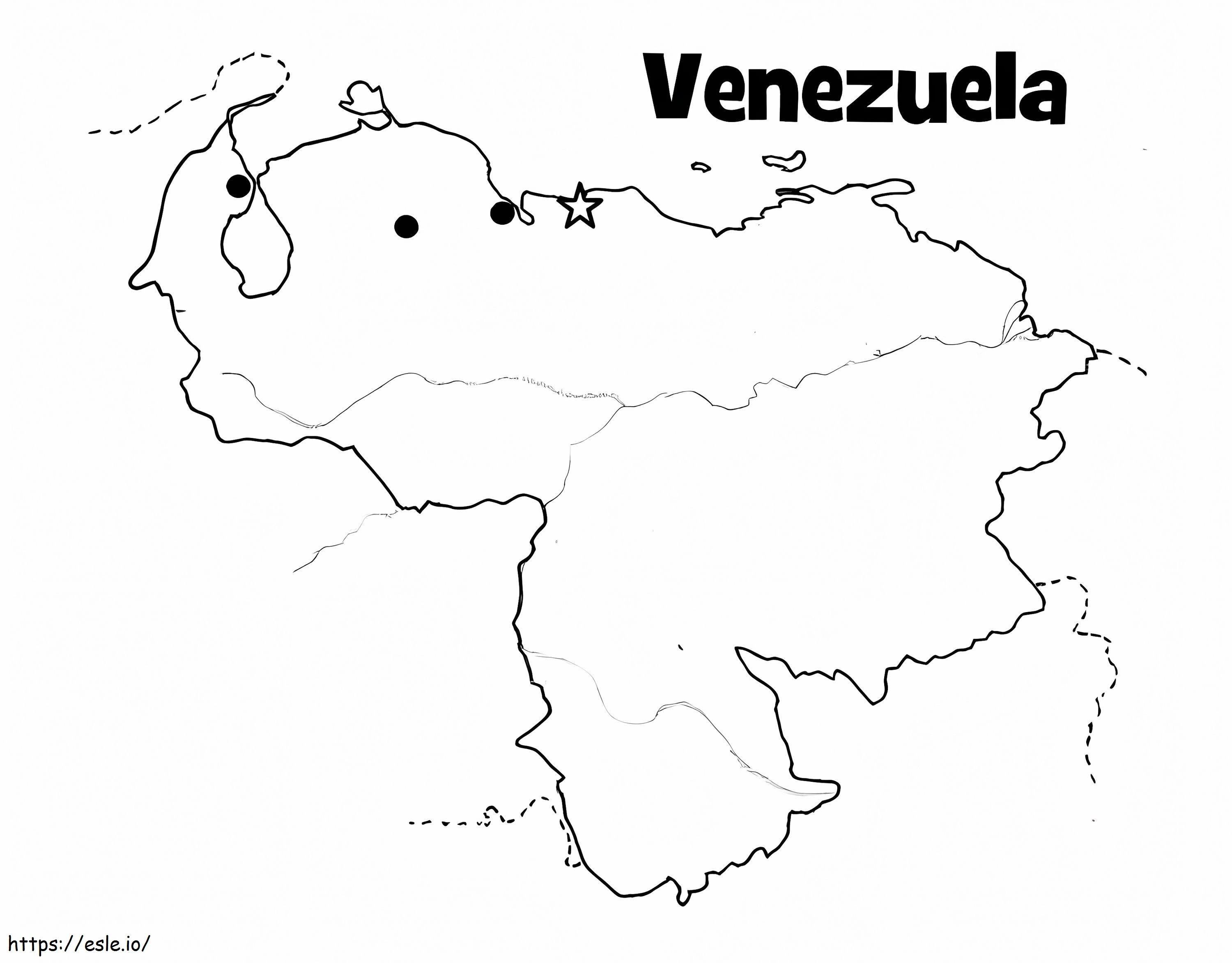 Venezuelan kartta värityskuva