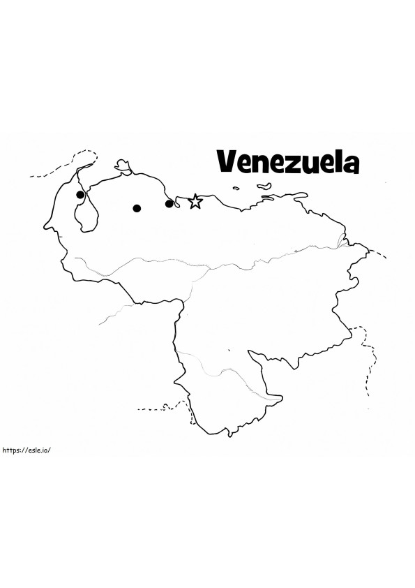 Harta Venezuelei de colorat
