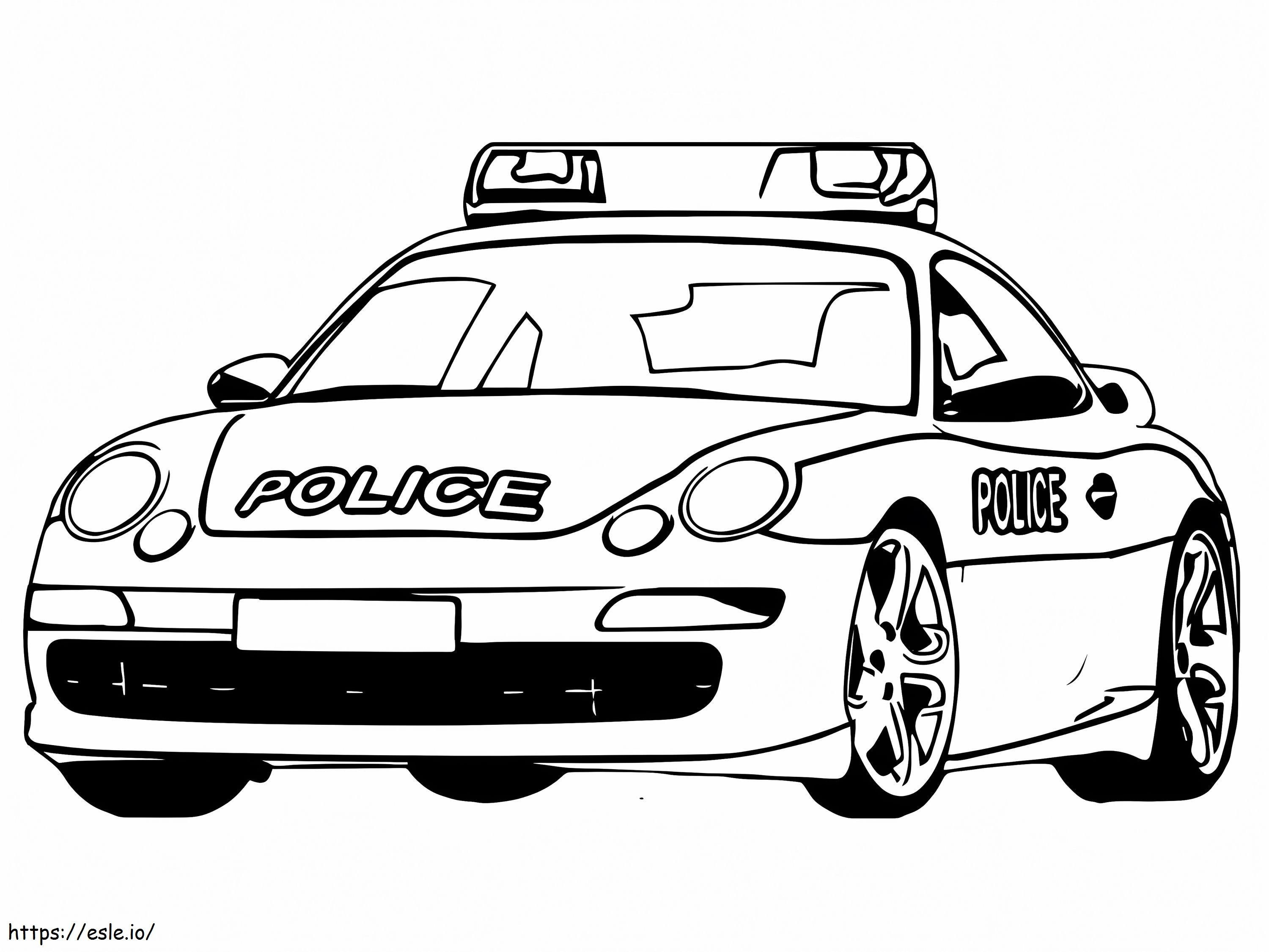 Coloriage Voiture de police Porsche à imprimer dessin