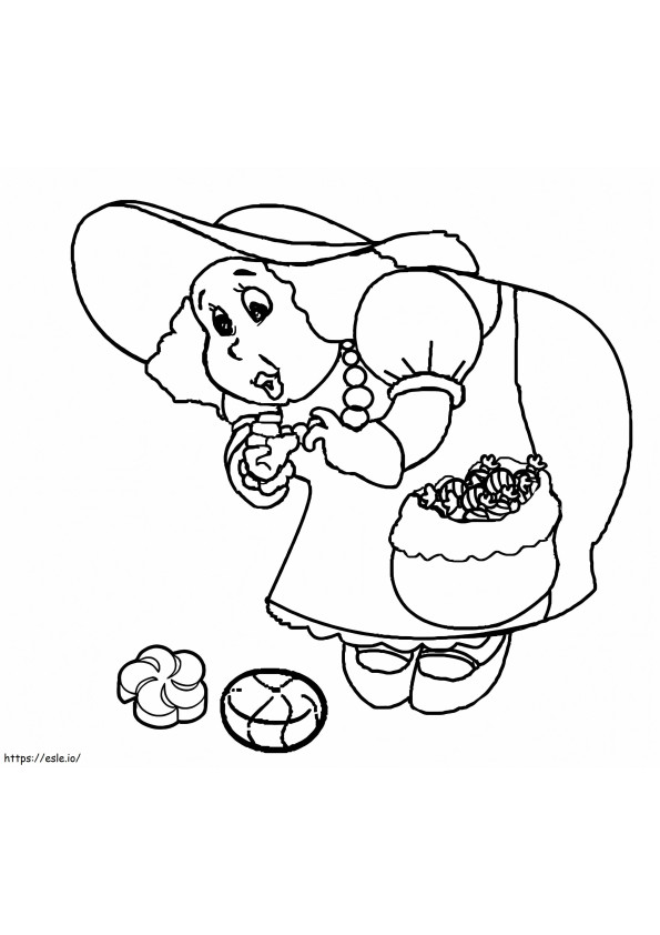 Gramma Nutt In Candyland coloring page