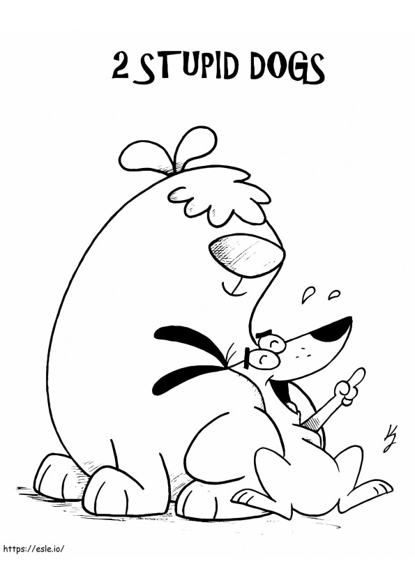 Printable 2 Stupid Dogs coloring page