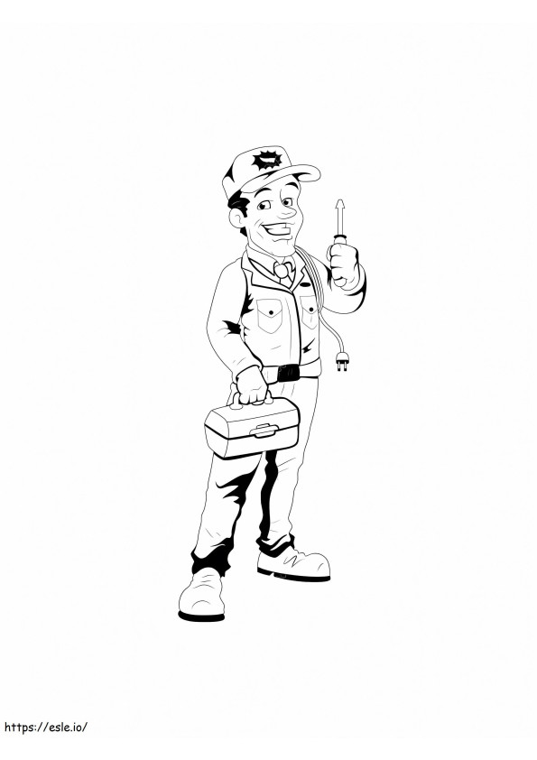 Electrician Is Smiling coloring page