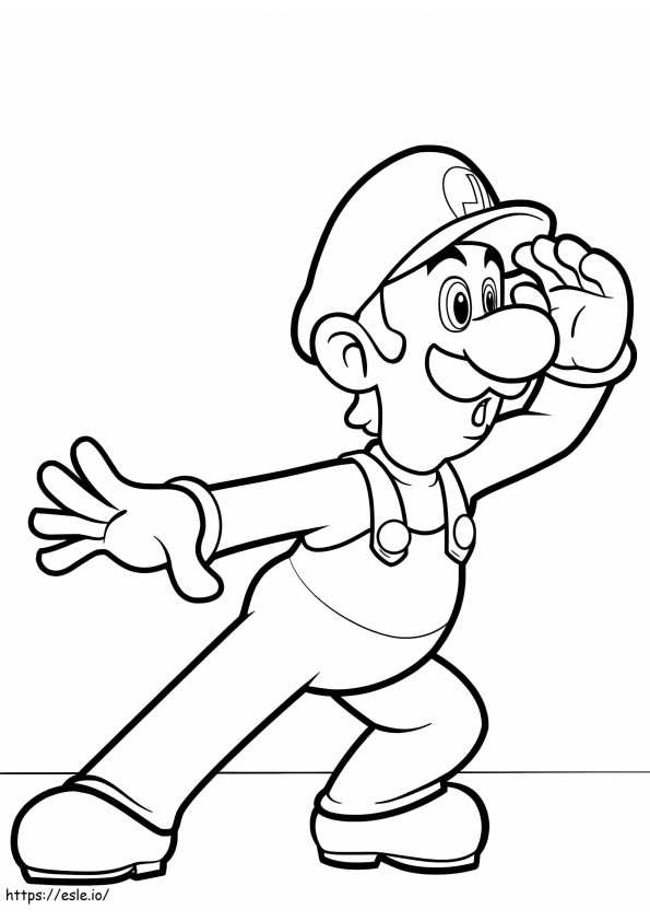 Mario Bros. Luigi de colorat
