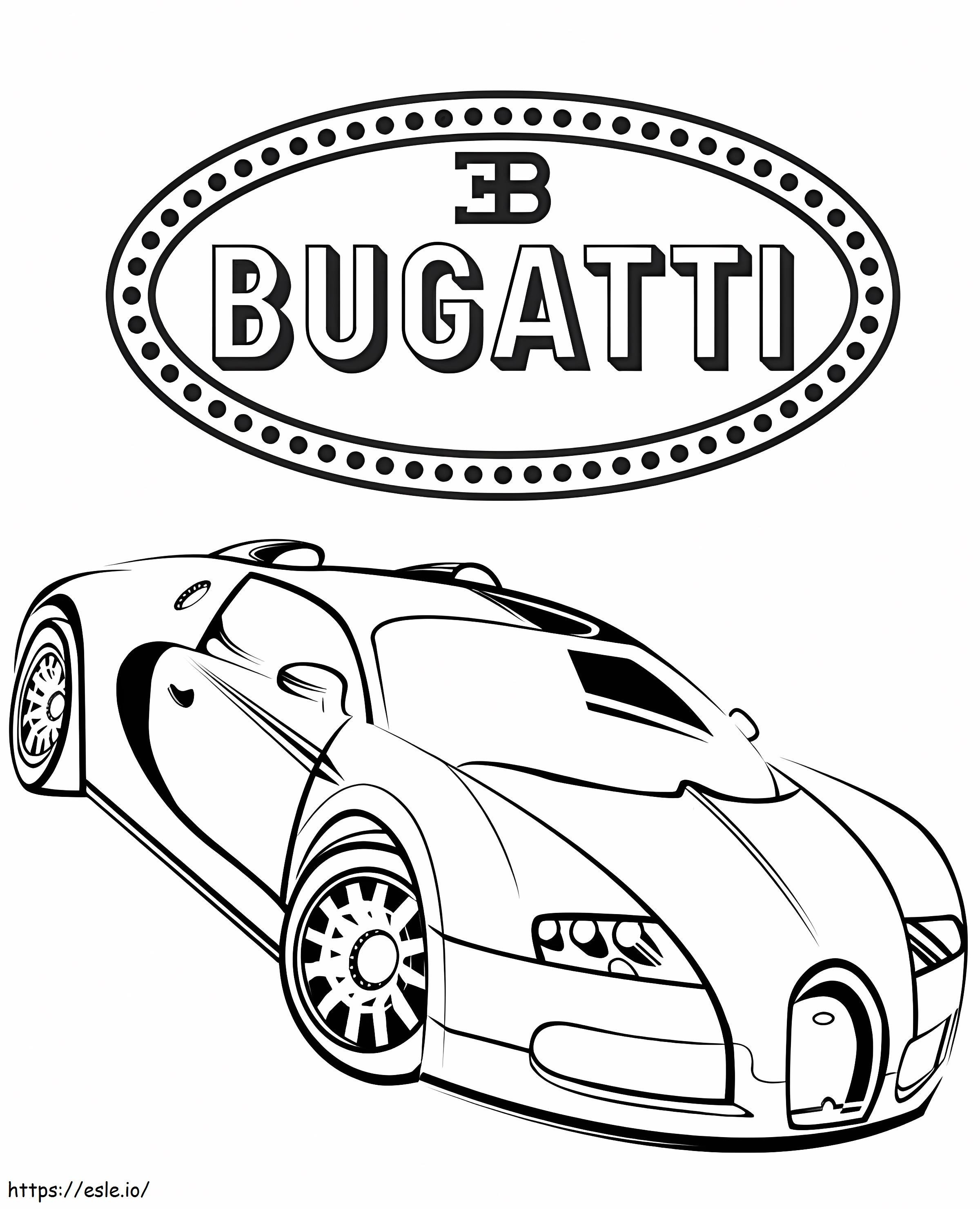 Samochód Bugatti 3 kolorowanka