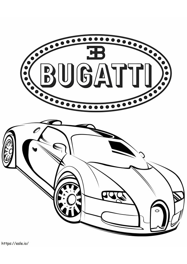 Auto Bugatti 3 kleurplaat