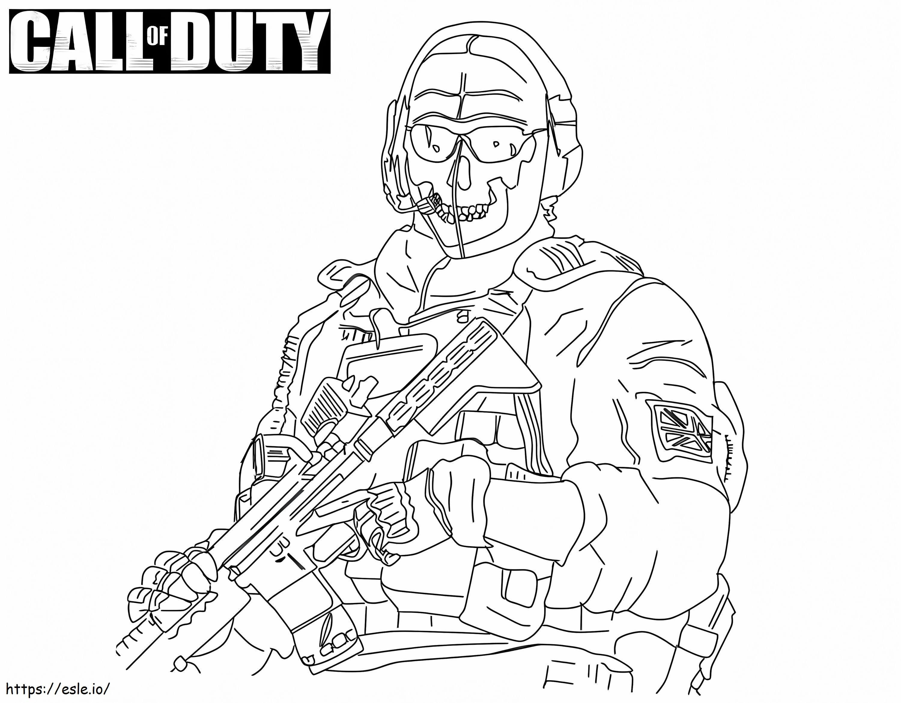 Coloriage Simon Fantôme Riley Call Of Duty 2 à imprimer dessin