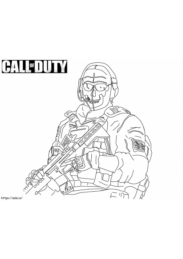 Simon Ghost Riley Call Of Duty 2 de colorat