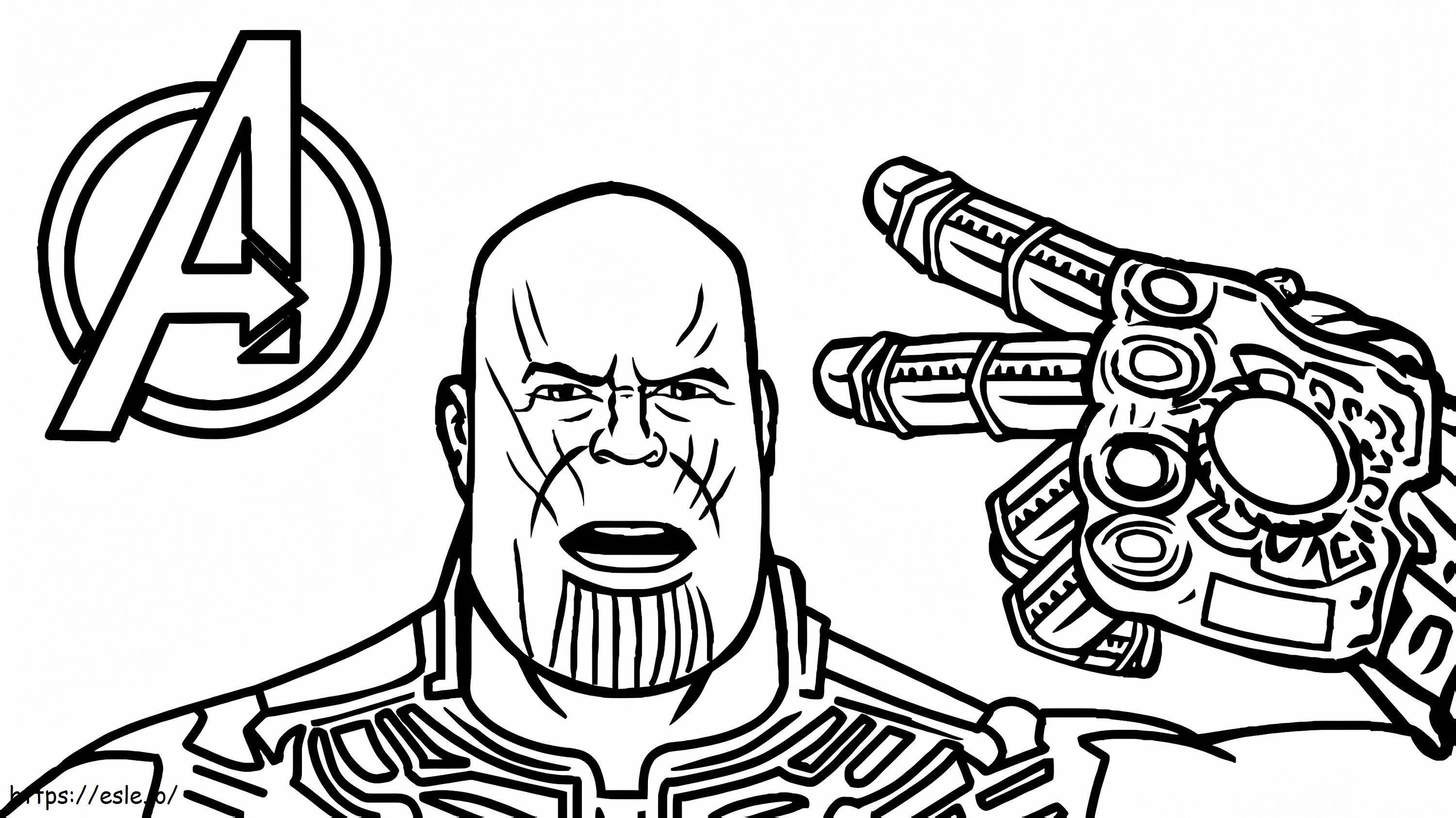 Thanos divertido con Infinity Gauntlet para colorear