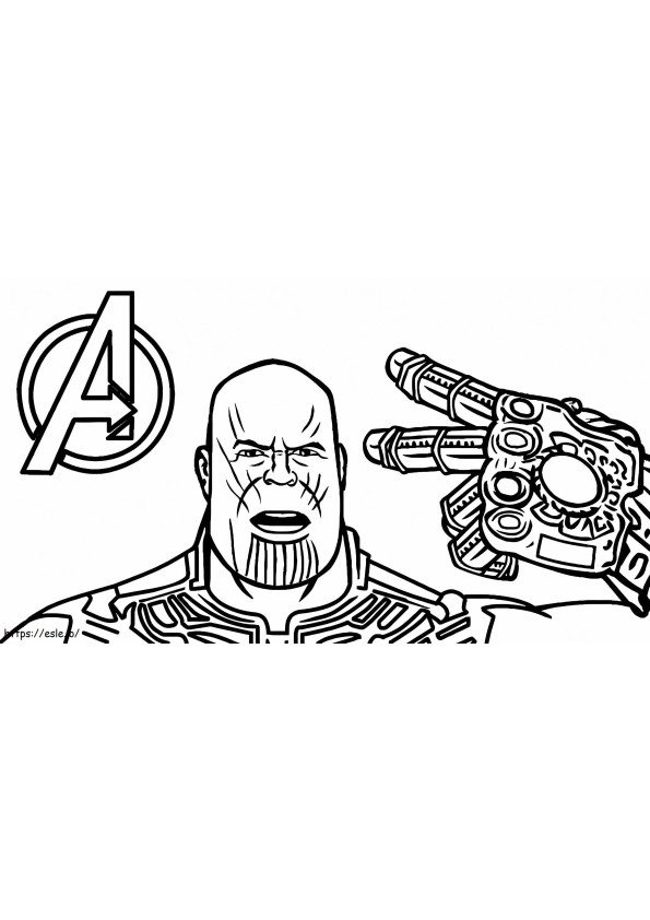 Funny Thanos With Infinity Gauntlet coloring page