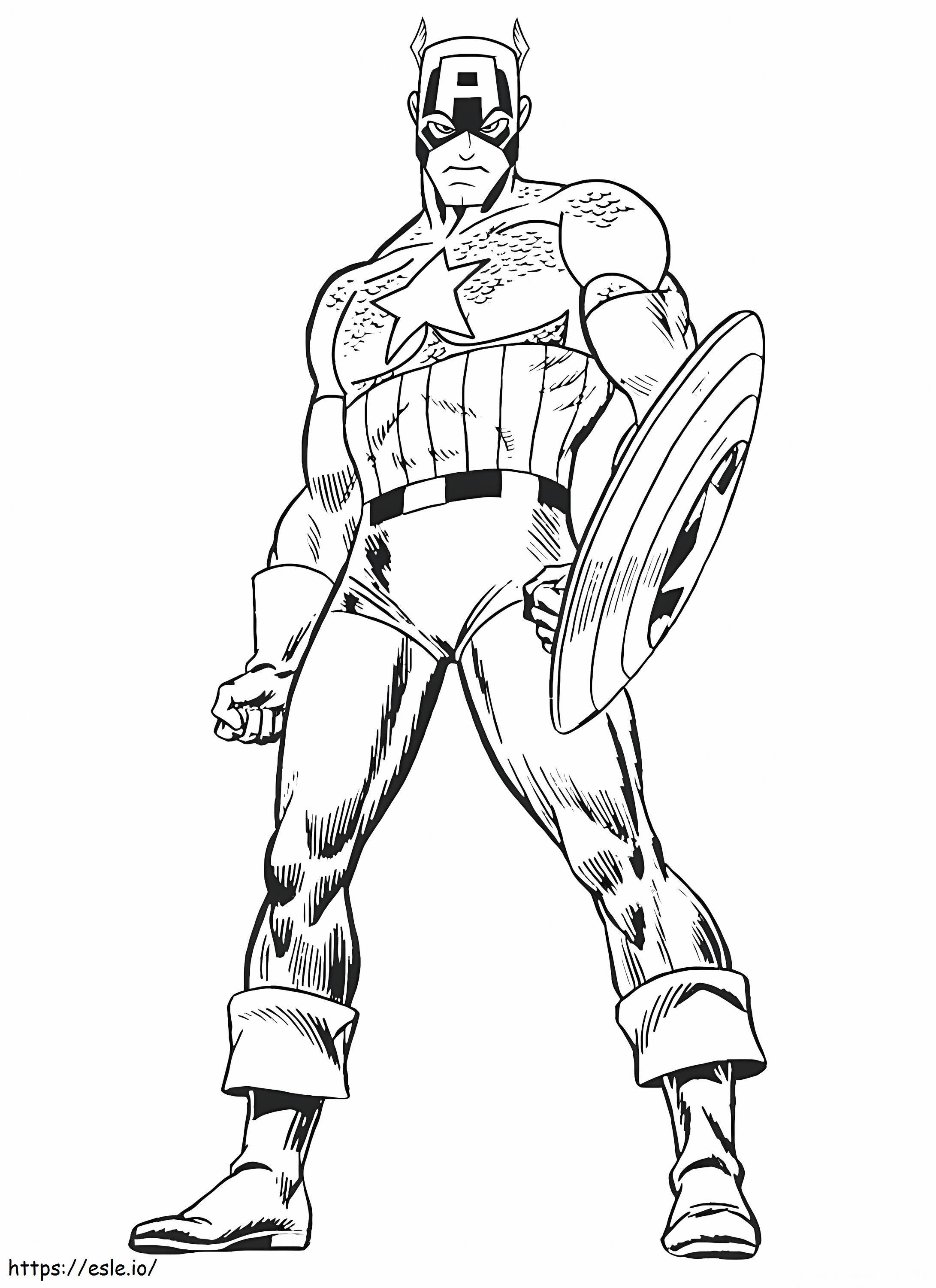 Captain America En Colere coloring page