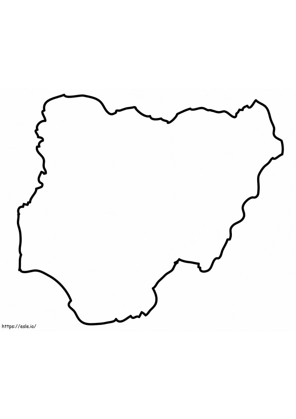 Mapa de contorno de Nigeria para colorear