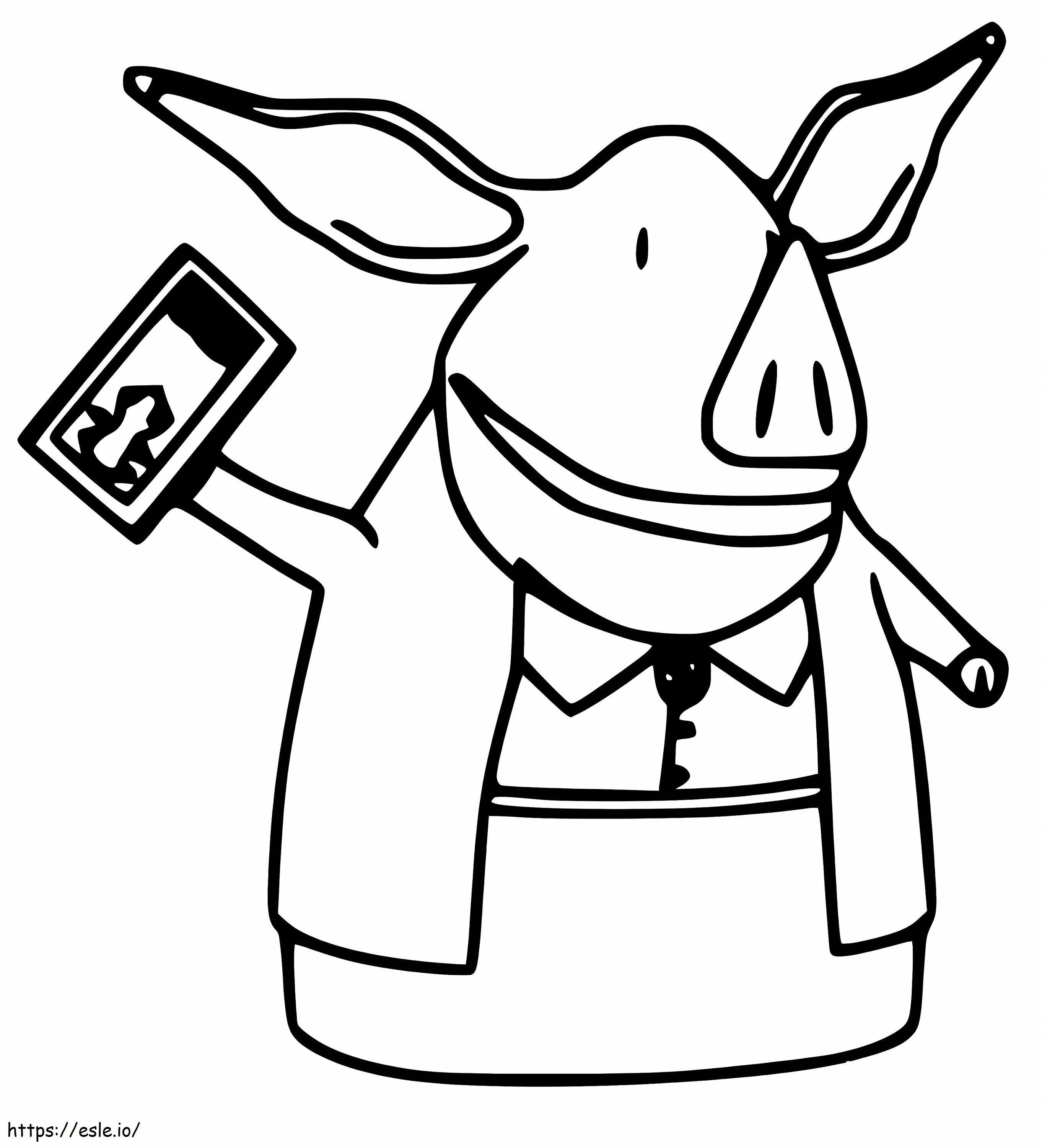 Mrs Hoggenmuller Pig coloring page