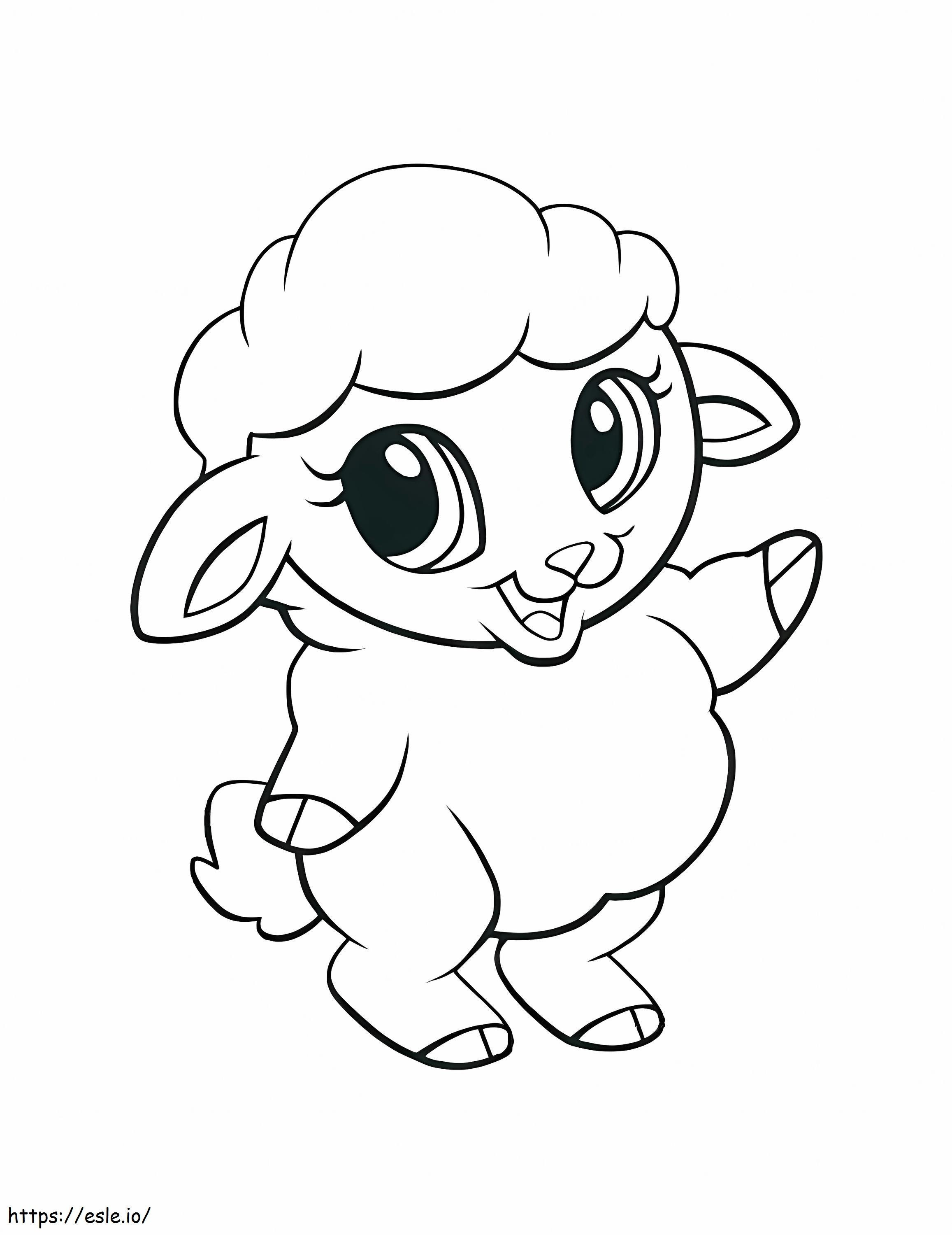 Kawaii Schafe ausmalbilder