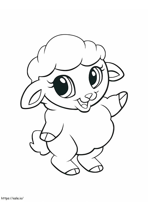 Kawaii Sheep coloring page