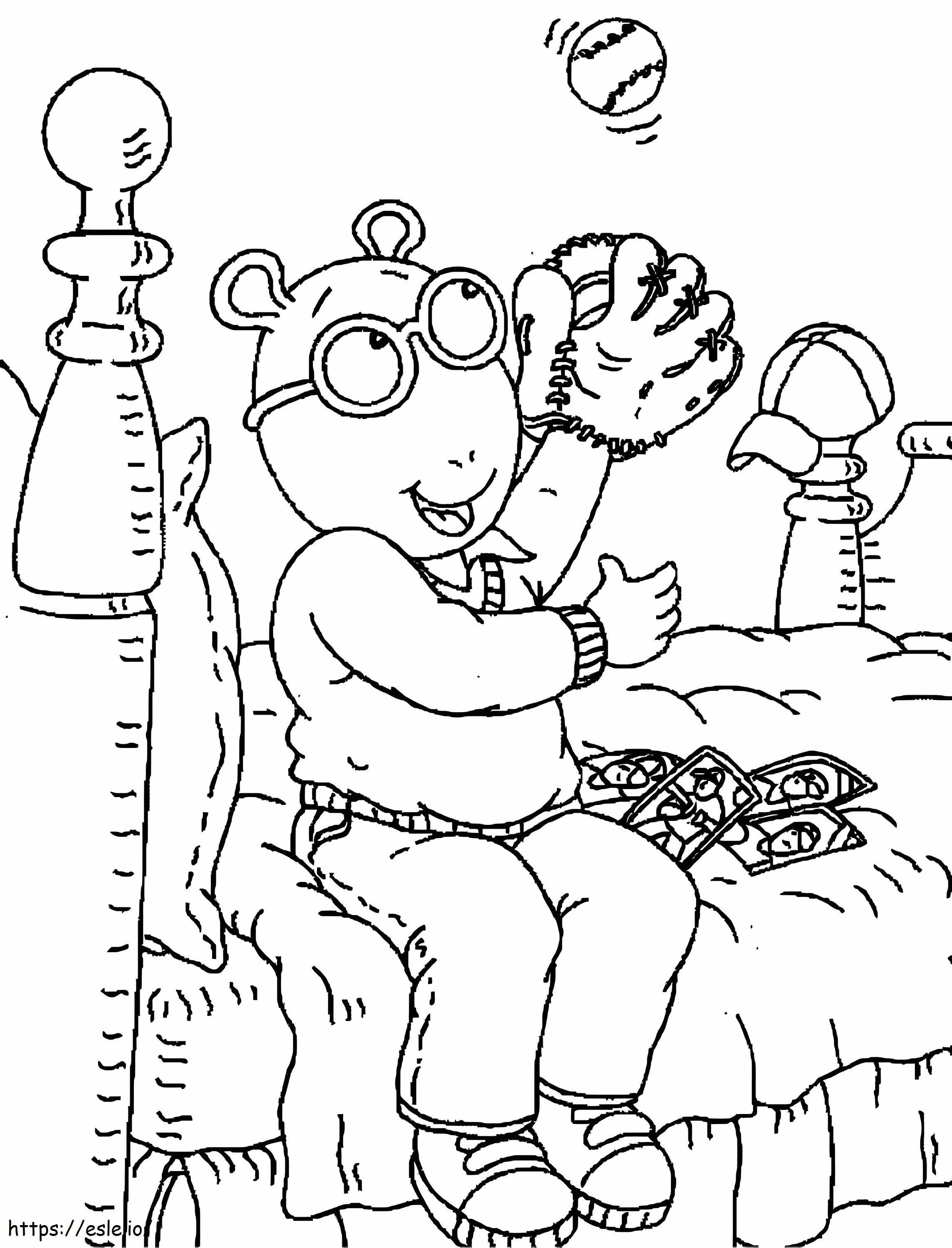 Arthur leer en la habitación para colorear