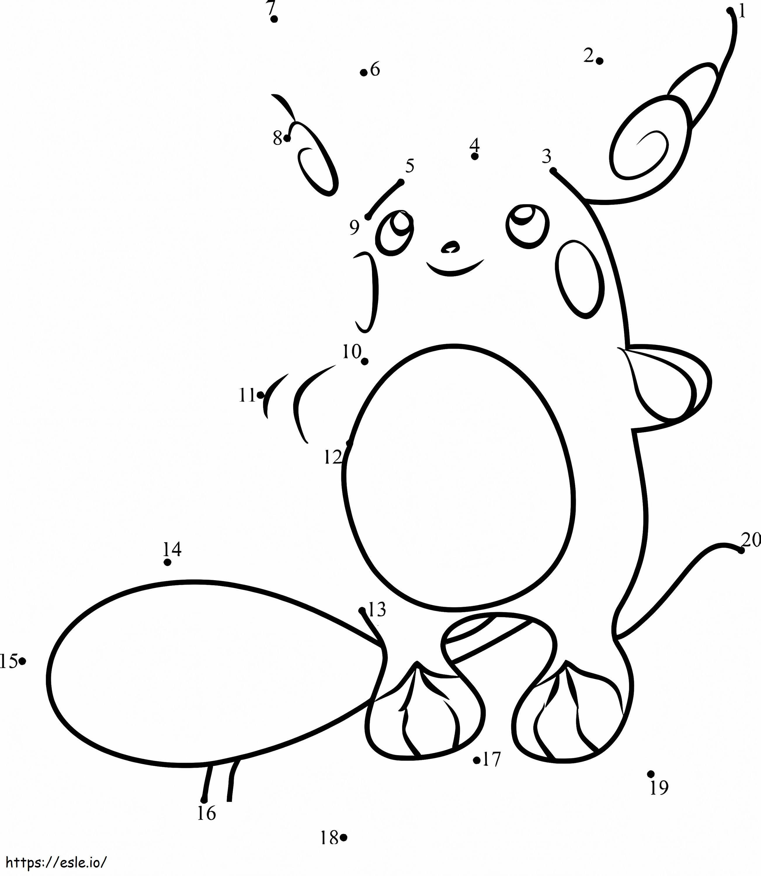 Coloriage Raichu Pokemon Point à Relier à imprimer dessin