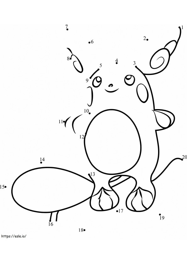 Raichu Pokemon Dot To Dot coloring page