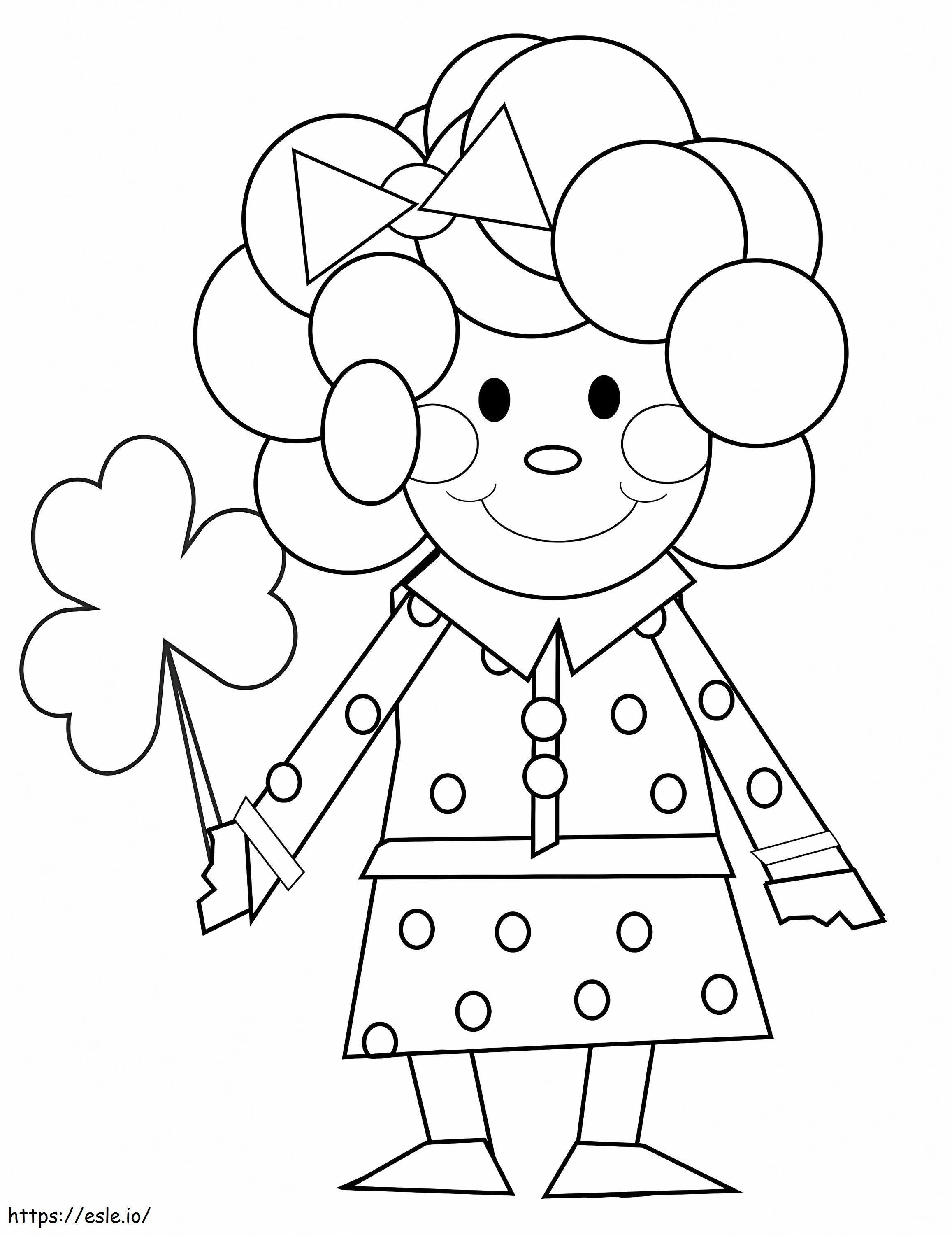 Cartoon Girl With Shamrock coloring page
