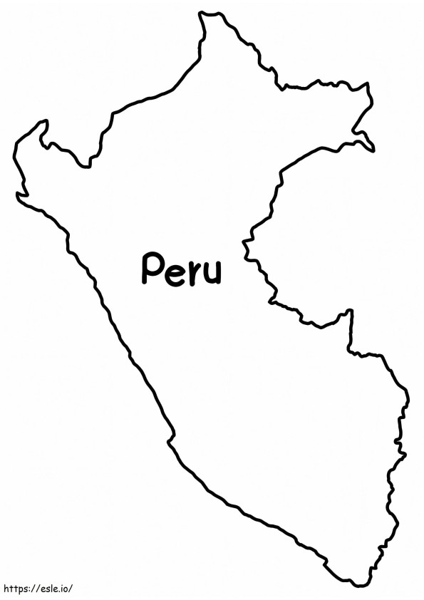 ペルーの地図 1 ぬりえ - 塗り絵
