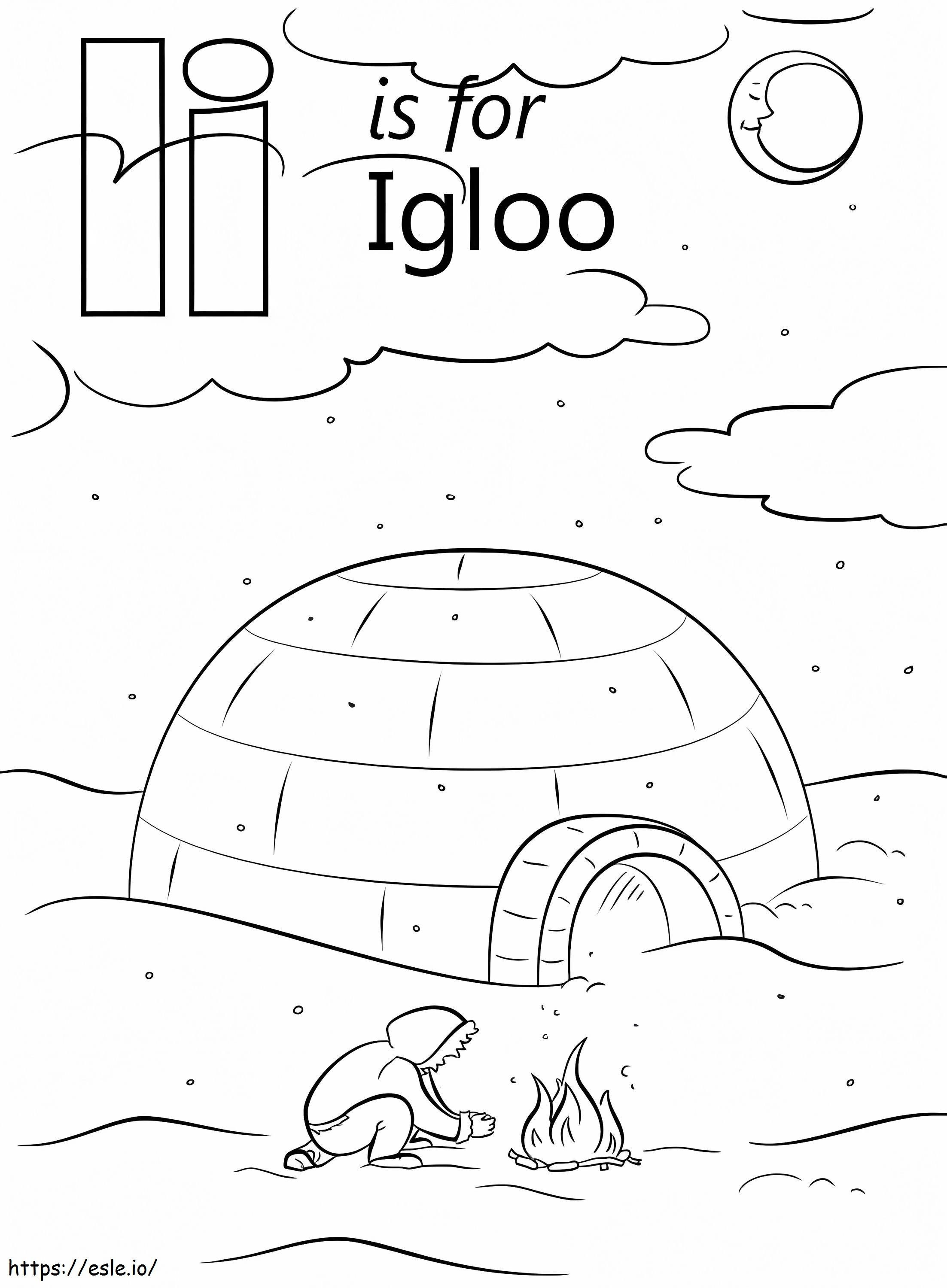 Igloo Letra I coloring page