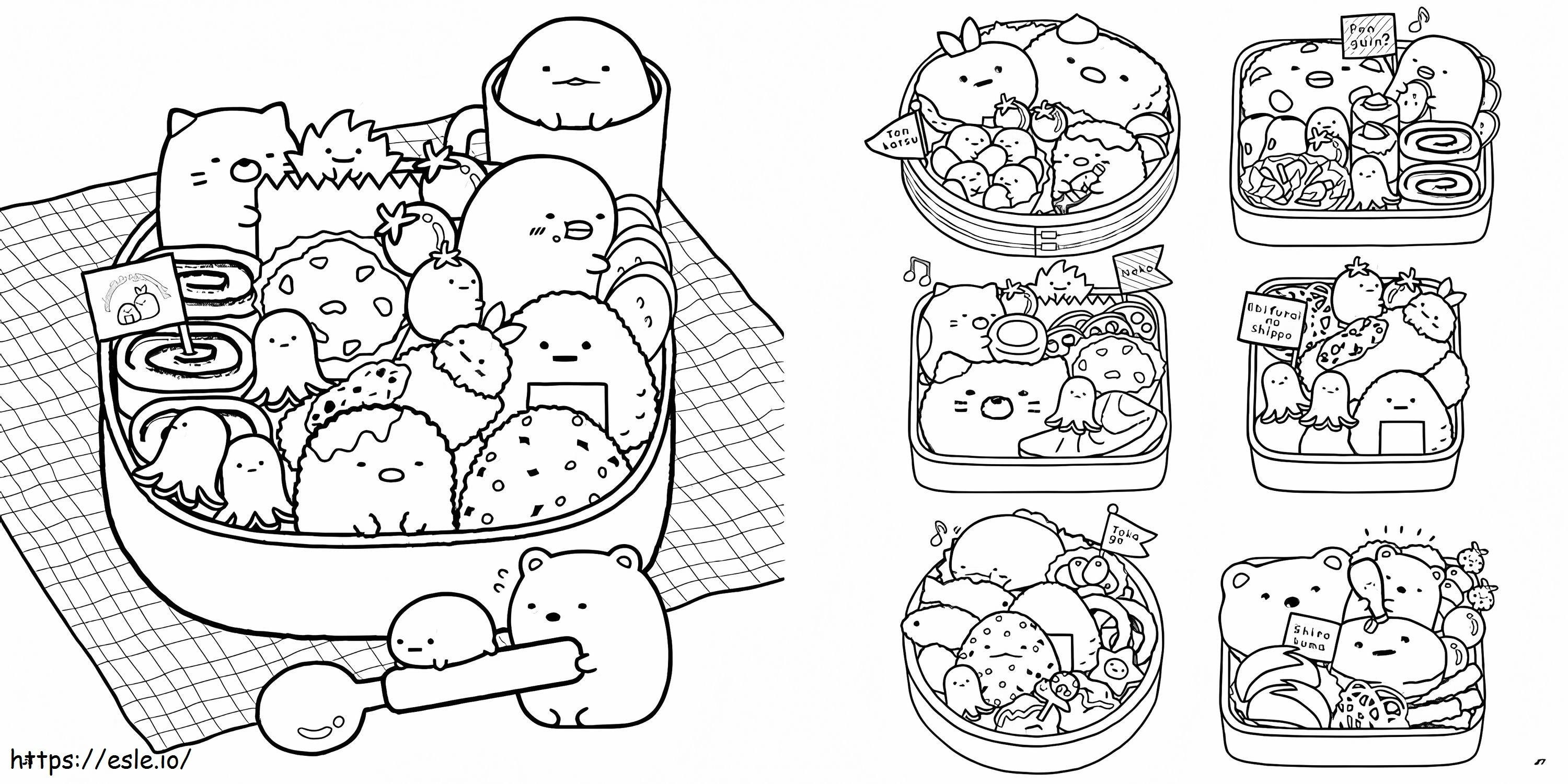 Coloriage Boîte à lunch Sumikko Gurashi à imprimer dessin