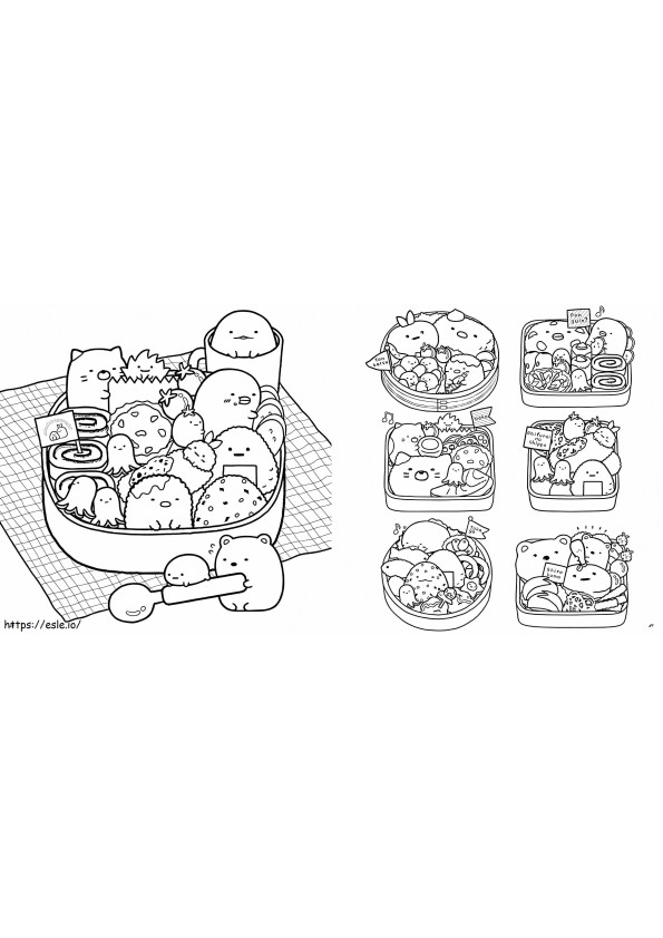 Coloriage Boîte à lunch Sumikko Gurashi à imprimer dessin