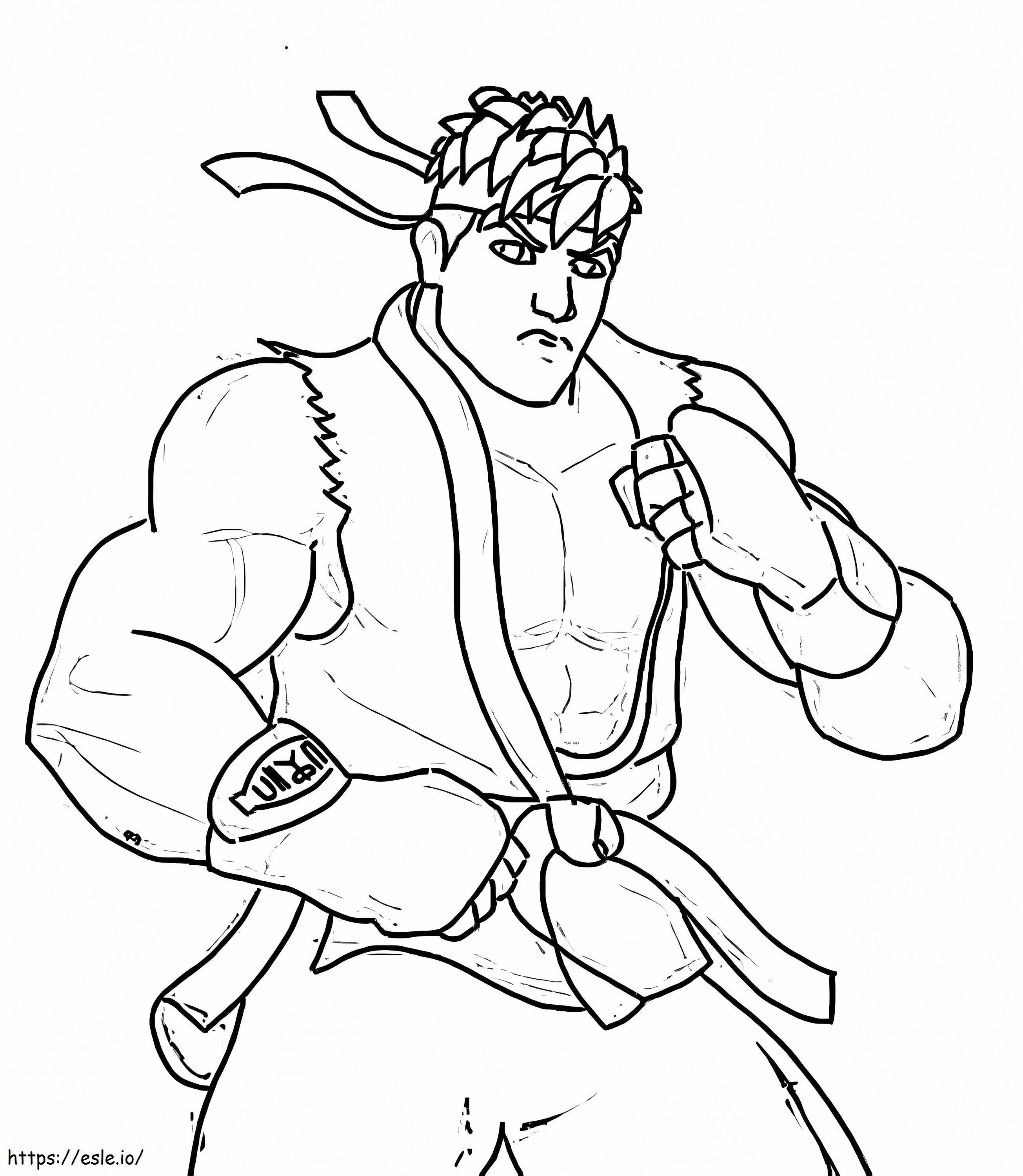 Coloriage Ryu de base à imprimer dessin