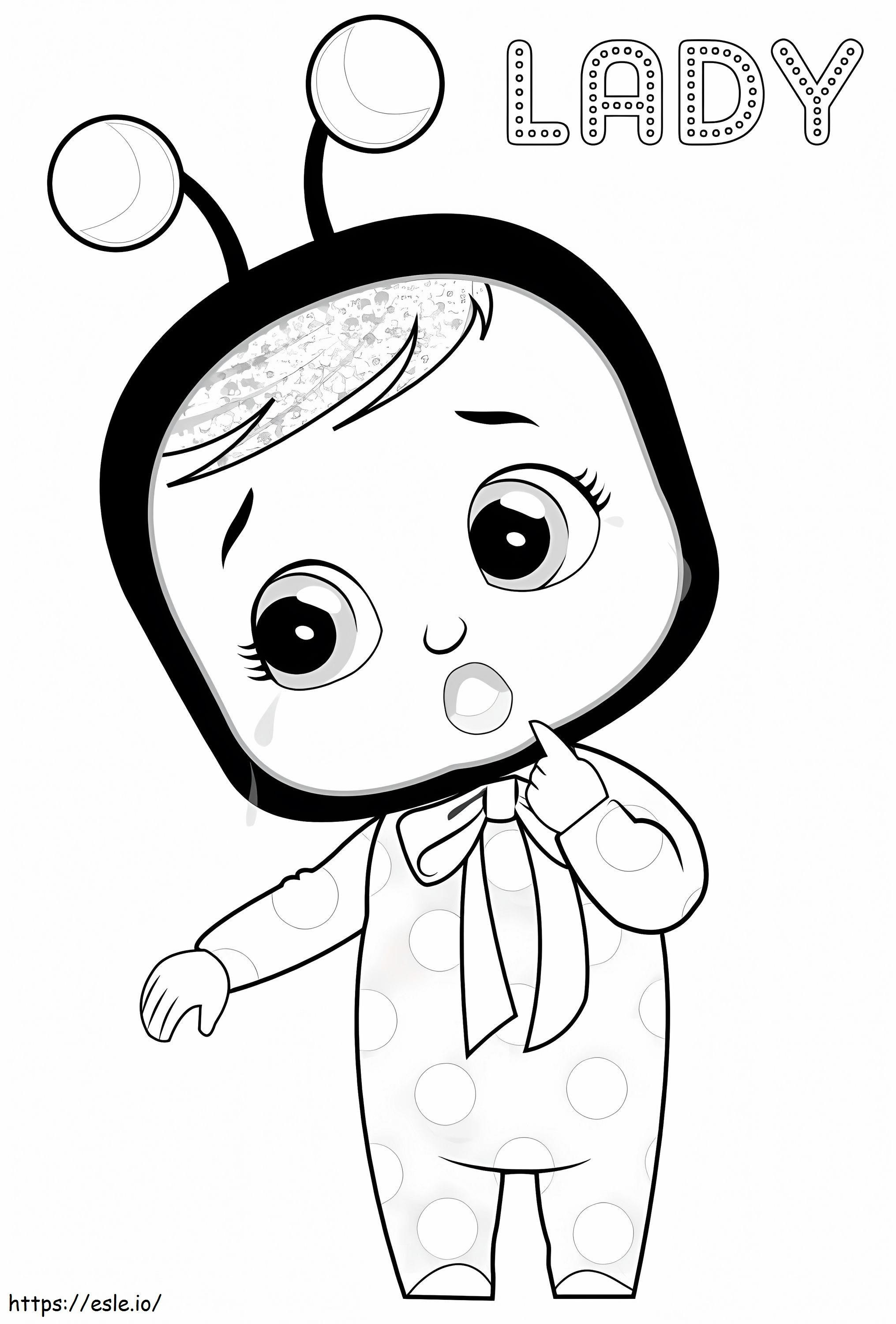Lady Cry Baby coloring page