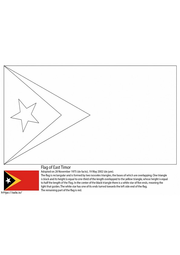 Steagul Timorului de Est de colorat
