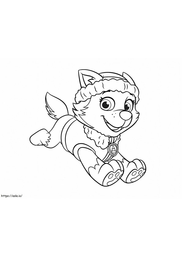 Cute Everest Paw Patrol coloring page