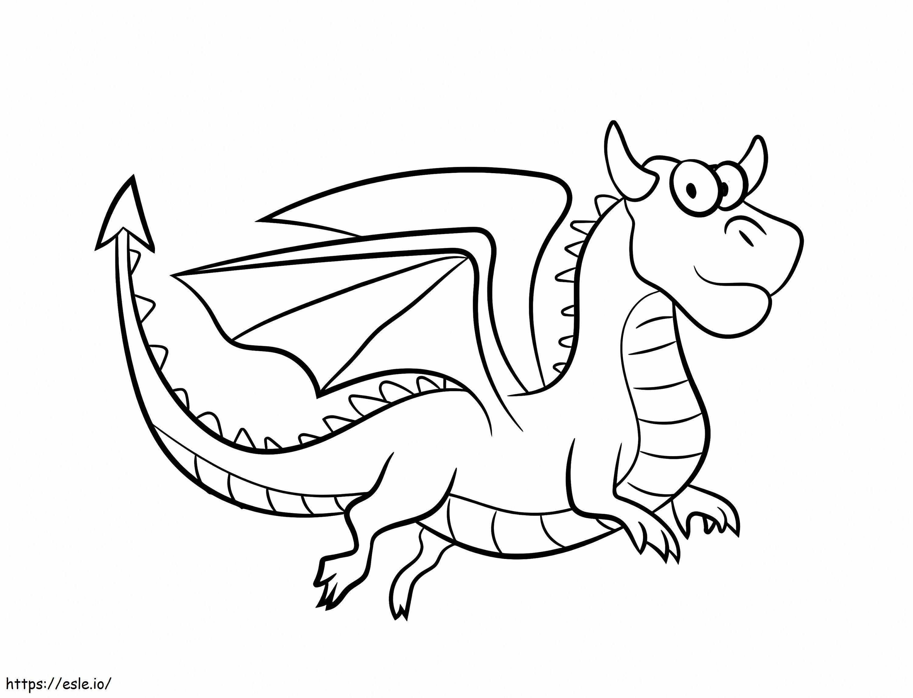 dragão de desenho animado para colorir