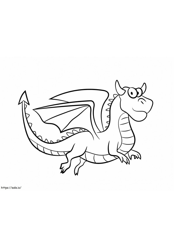 Coloriage dessin animé, dragon à imprimer dessin