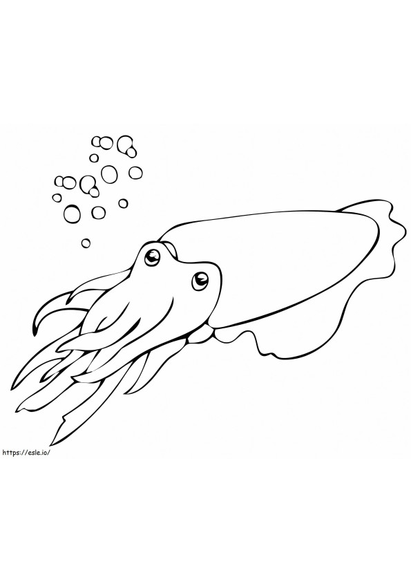 Cuttlefish Mollusca coloring page