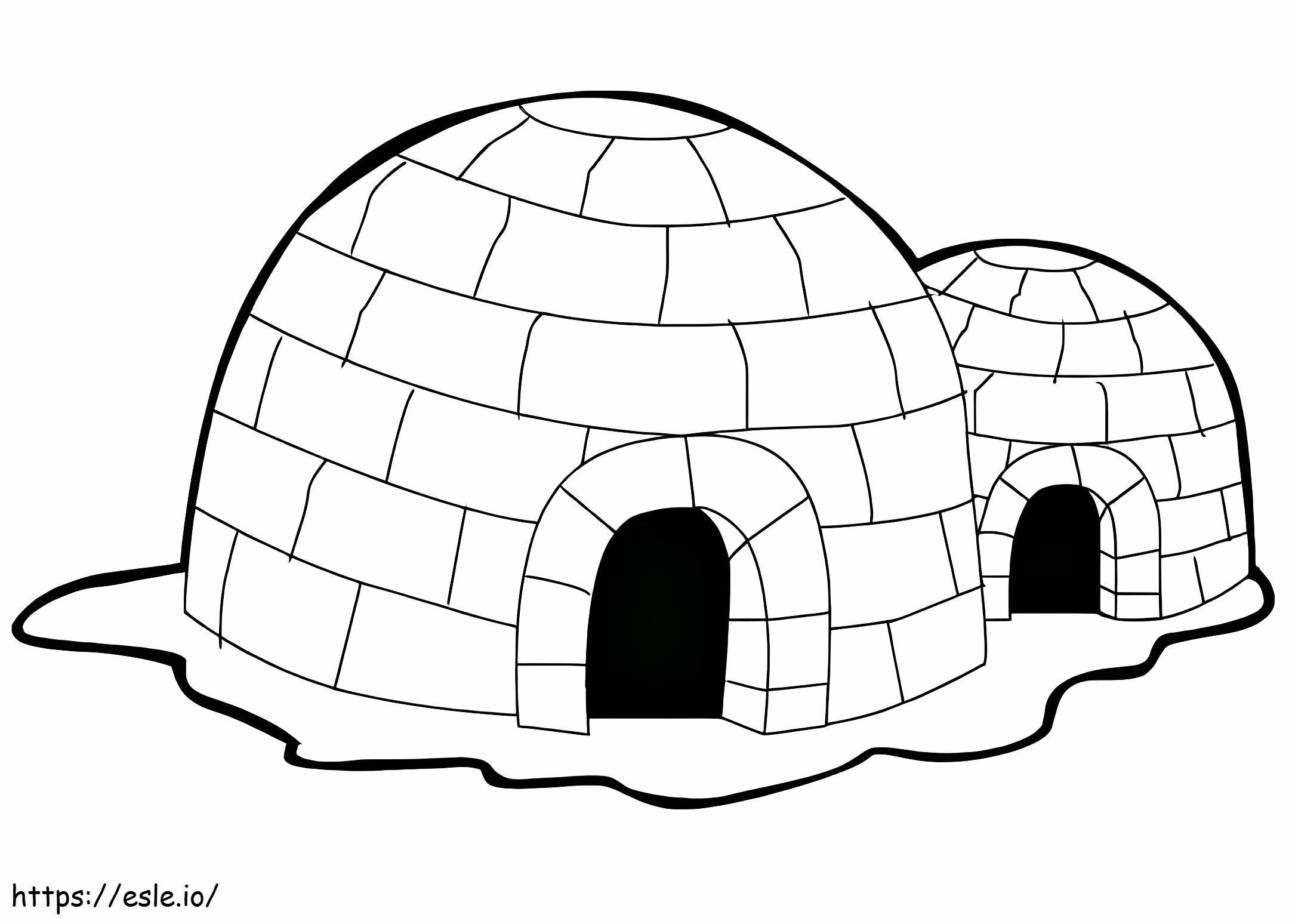 casas iglu para colorir