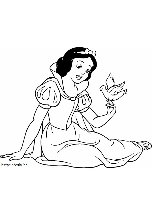 Bird Holding Snow White coloring page