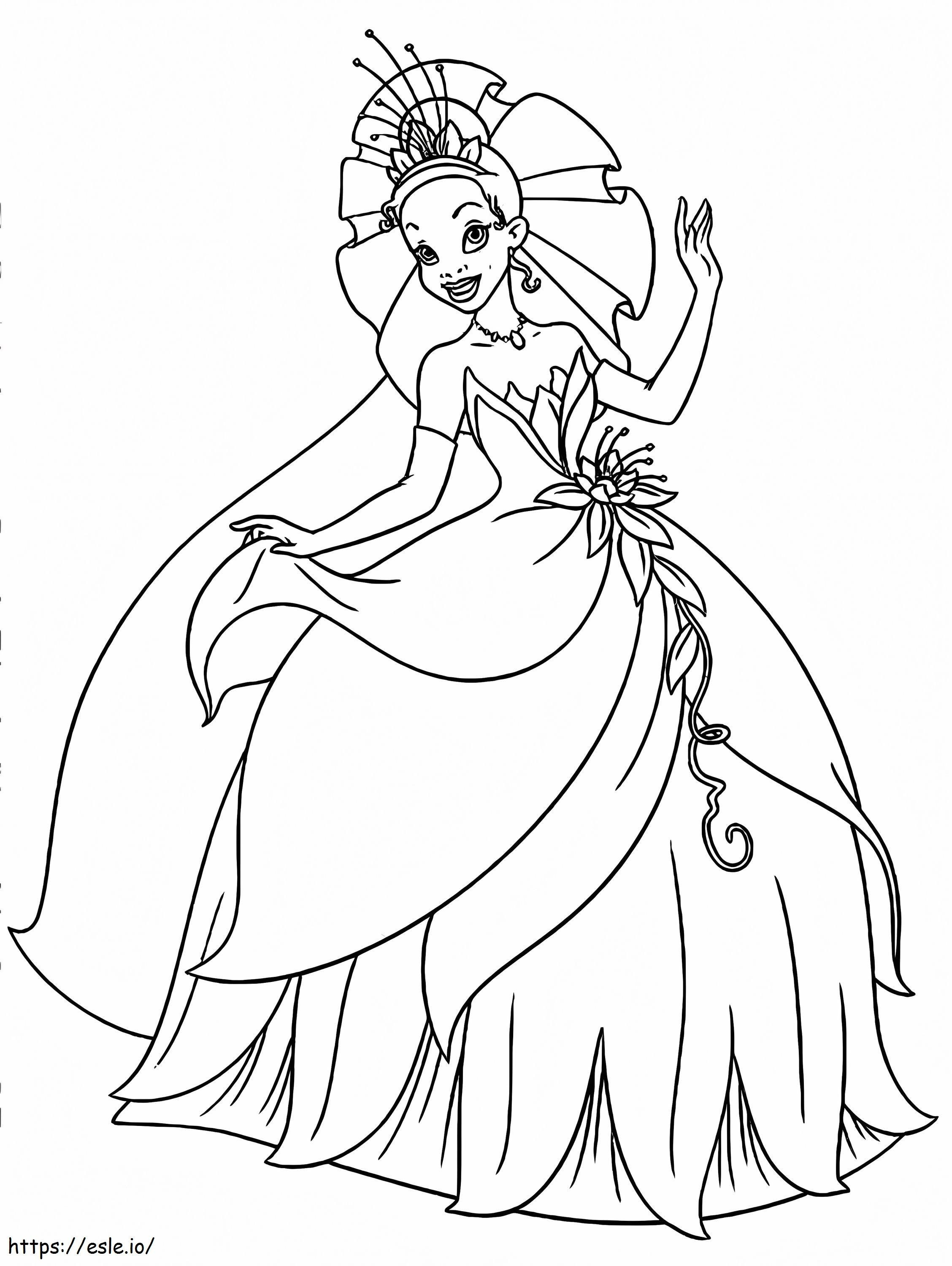 Coloriage Charmante princesse Tiana à imprimer dessin