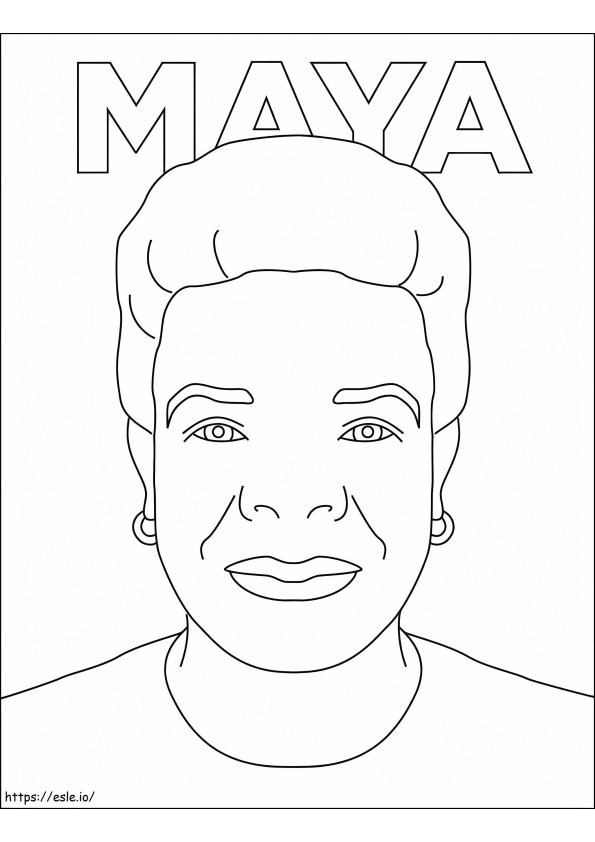 Imprimible Maya Angelou para colorear