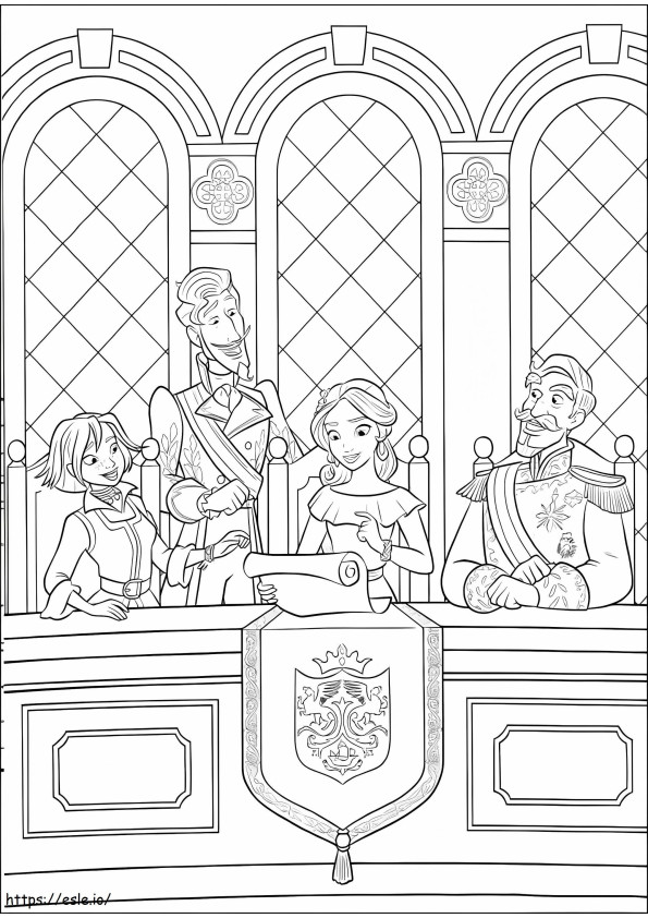 エレナ王女と家族 ぬりえ - 塗り絵