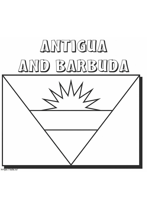 Coloriage Drapeau Antigua-et-Barbuda à imprimer dessin