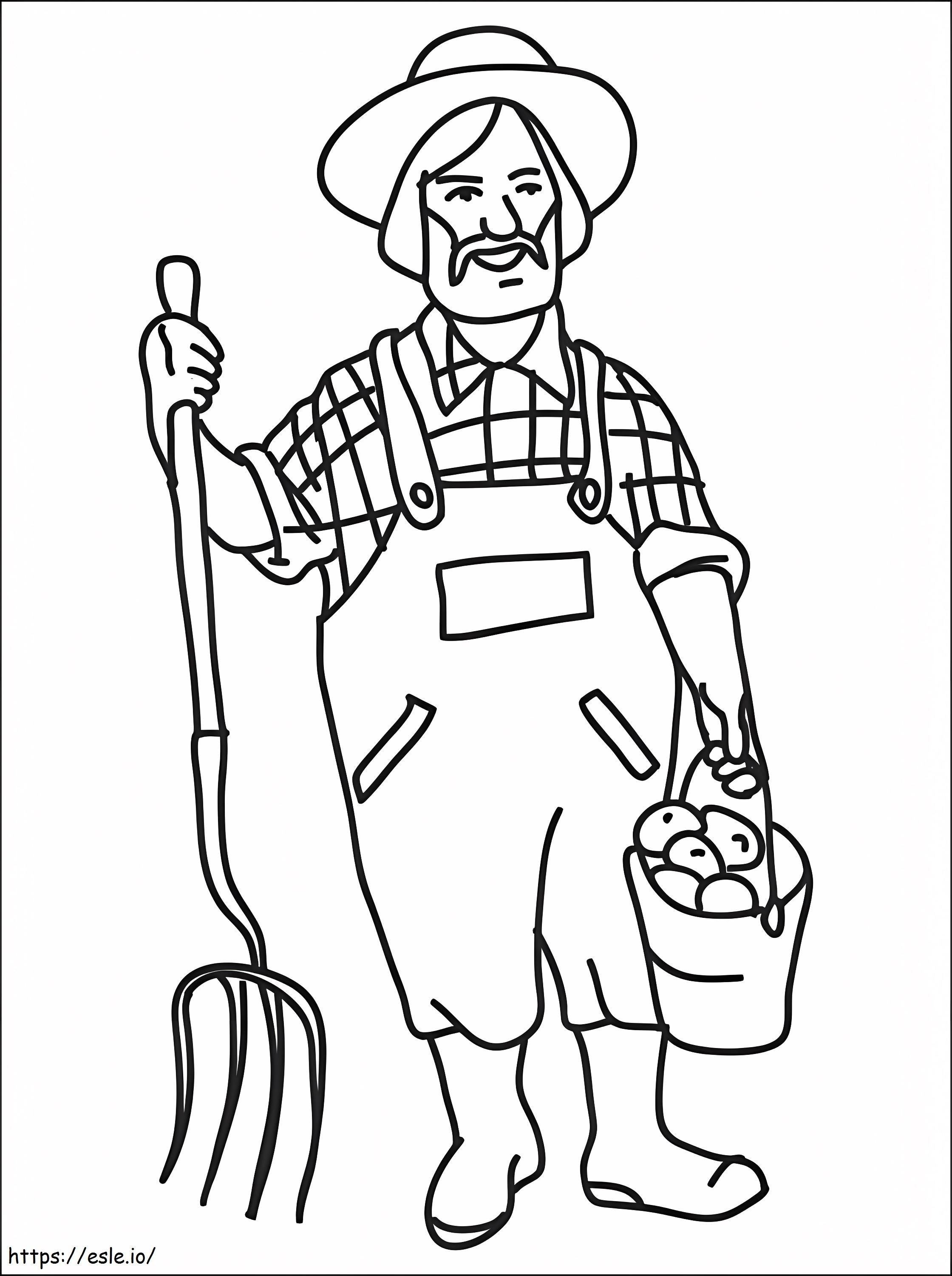 Old Farmer coloring page