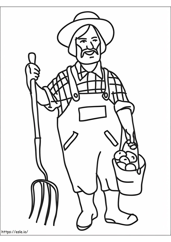Old Farmer coloring page