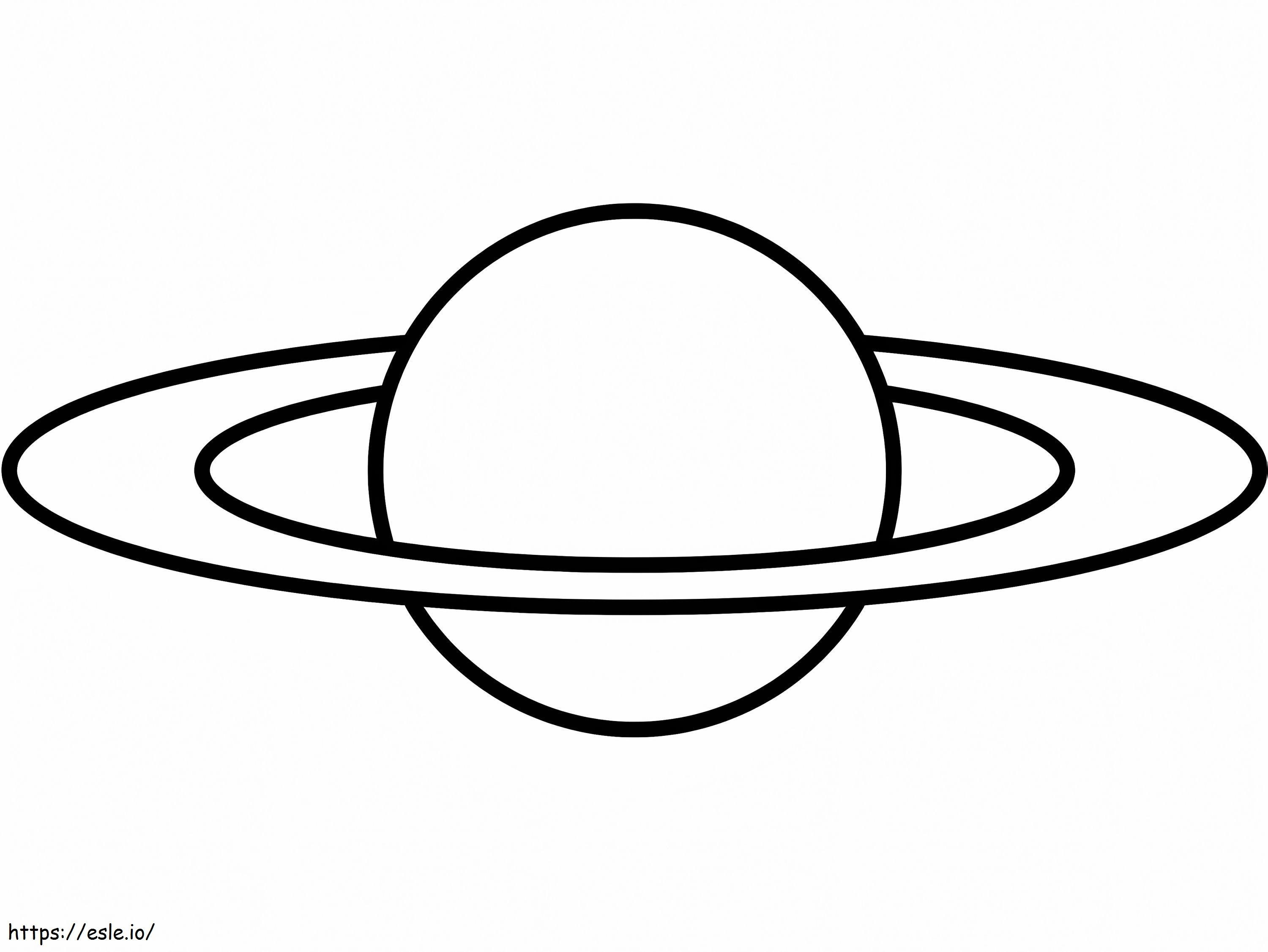 Coloriage Saturne simple 2 à imprimer dessin