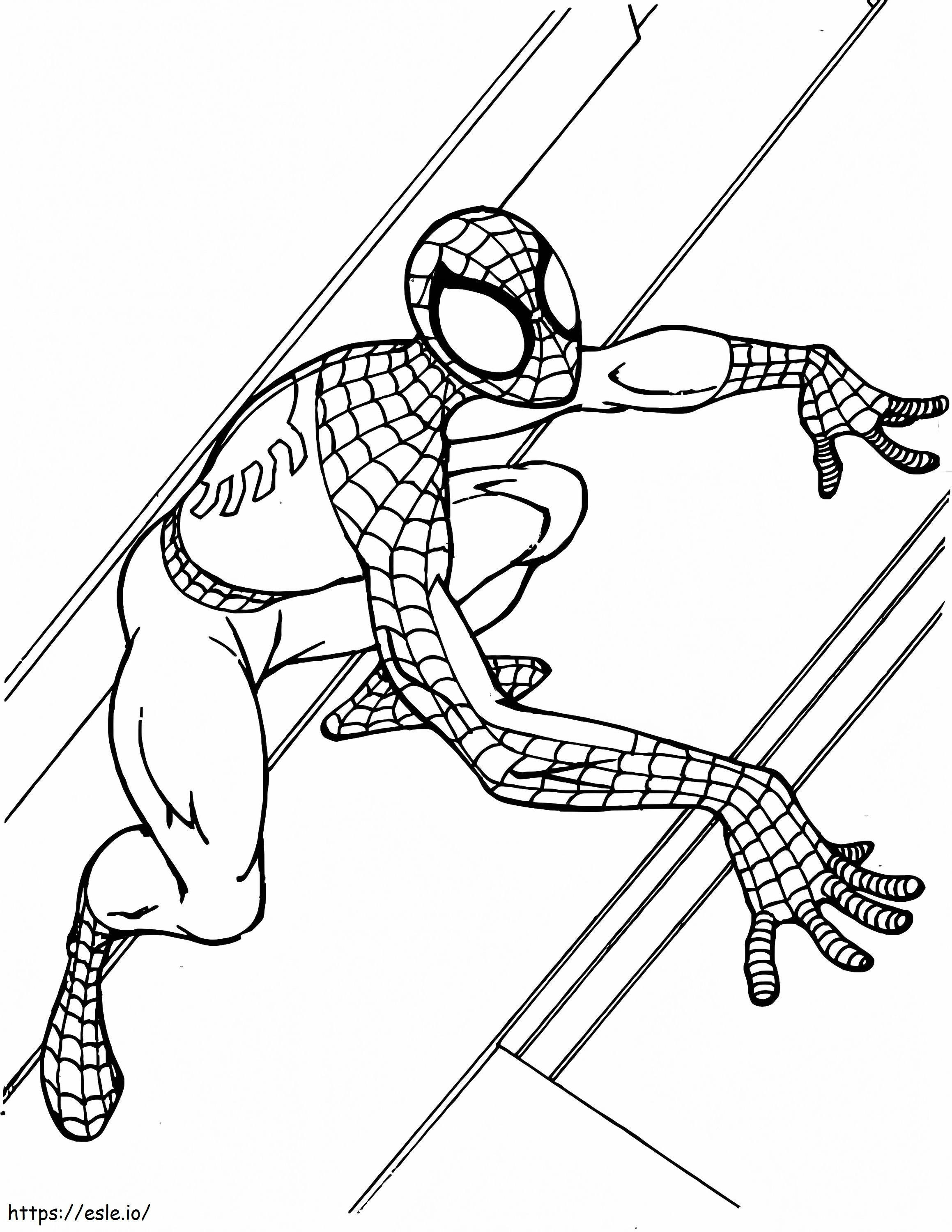Spiderman klettert ausmalbilder