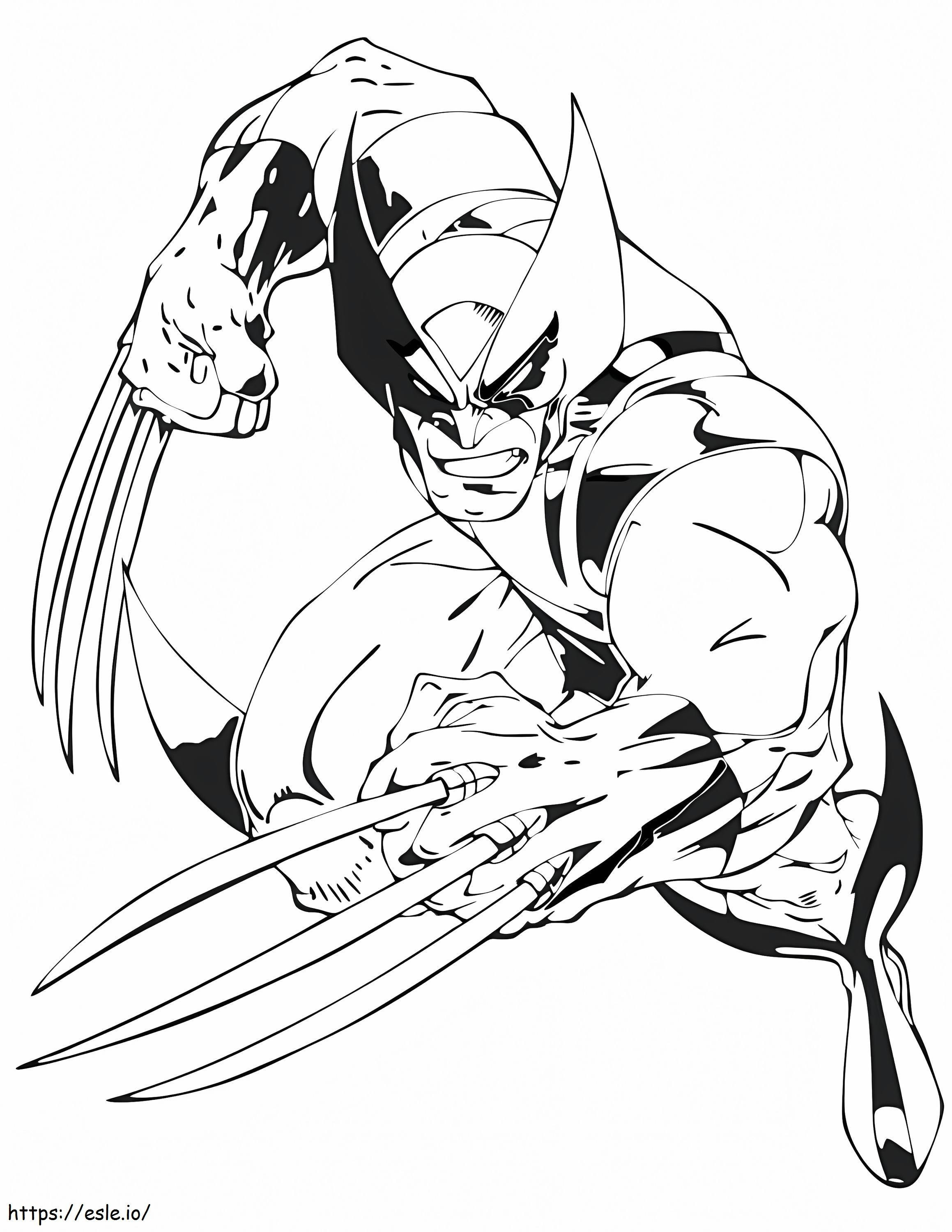 Combattimento di Wolverine da colorare