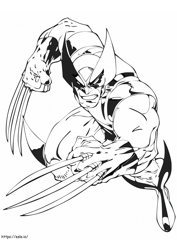 Wolverine Fighting coloring page