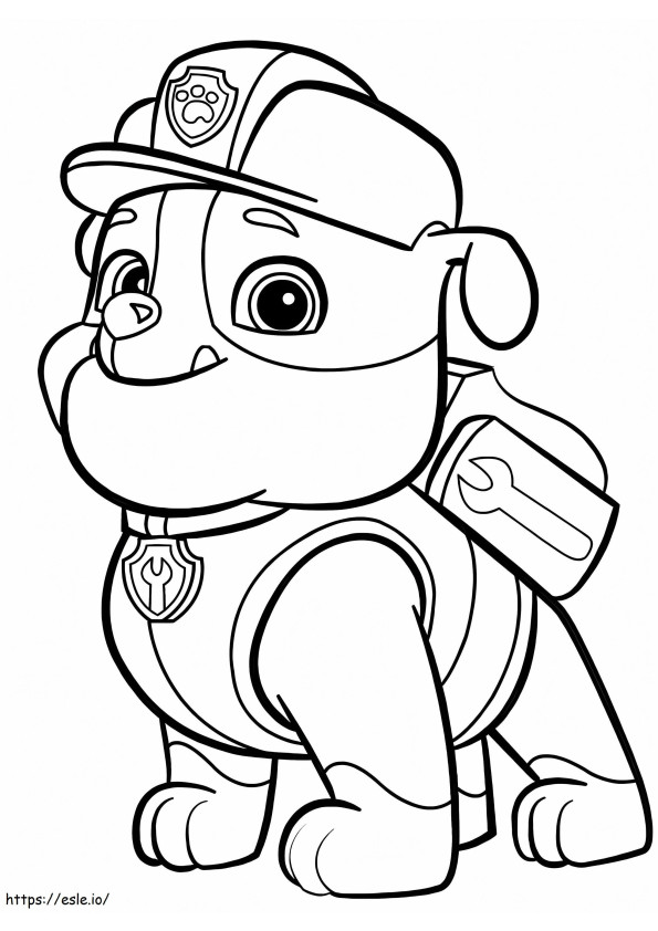 Paw Patrol Rubble coloring page