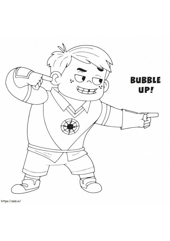 Benny Bubbles Hero Elementarysta värityskuva