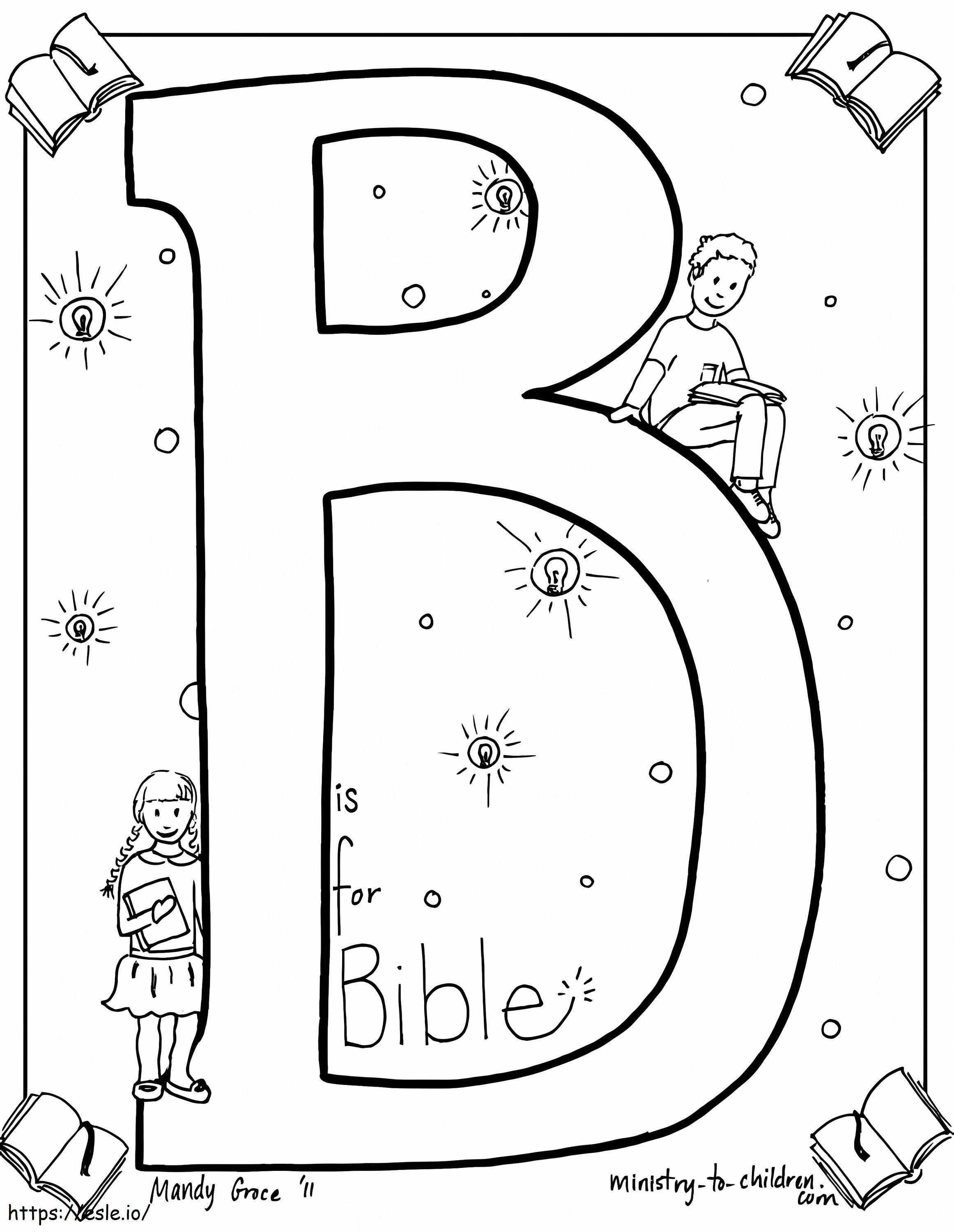 B oznacza Biblię kolorowanka