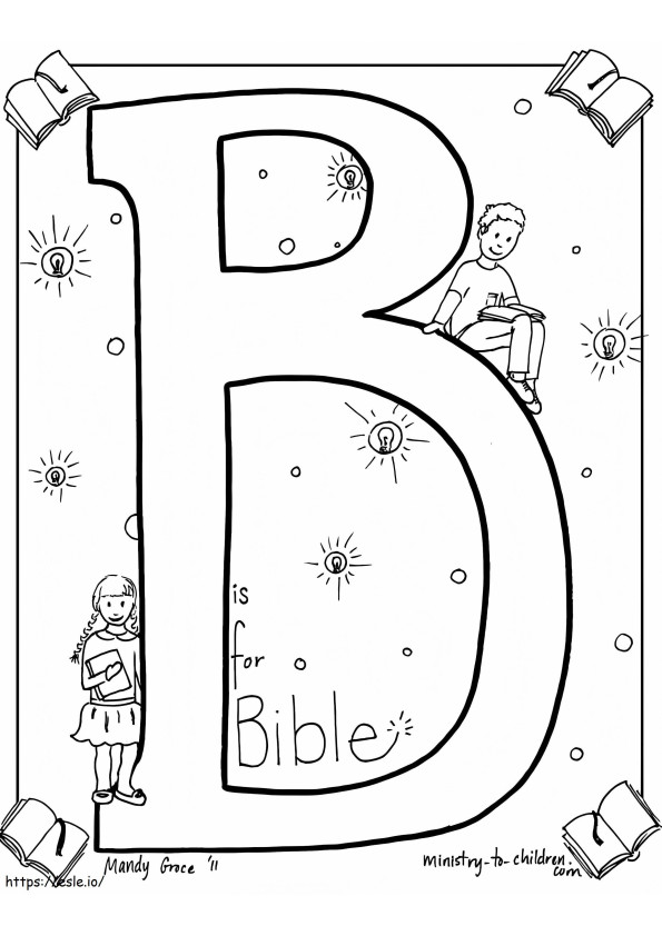 Coloriage B est pour la Bible à imprimer dessin
