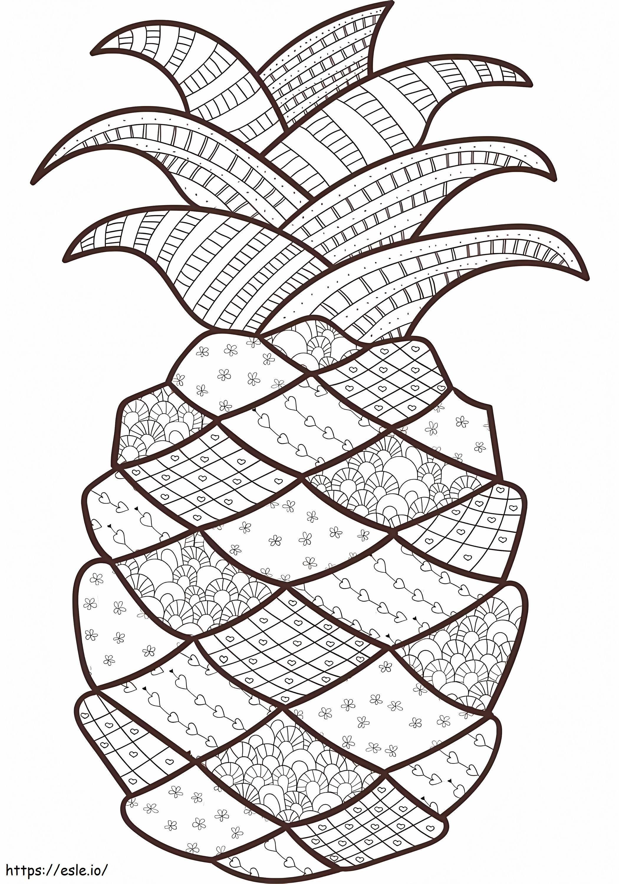 Coloriage Ananas adulte à imprimer dessin